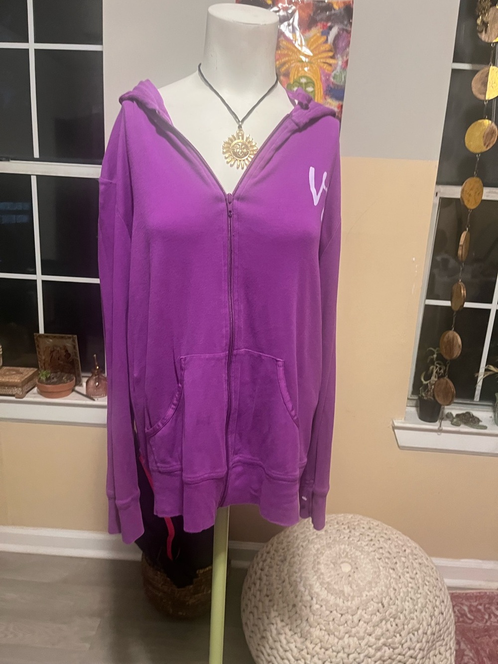 Victoria Secrets Purple Women's Zip-Up Hooded Jacket